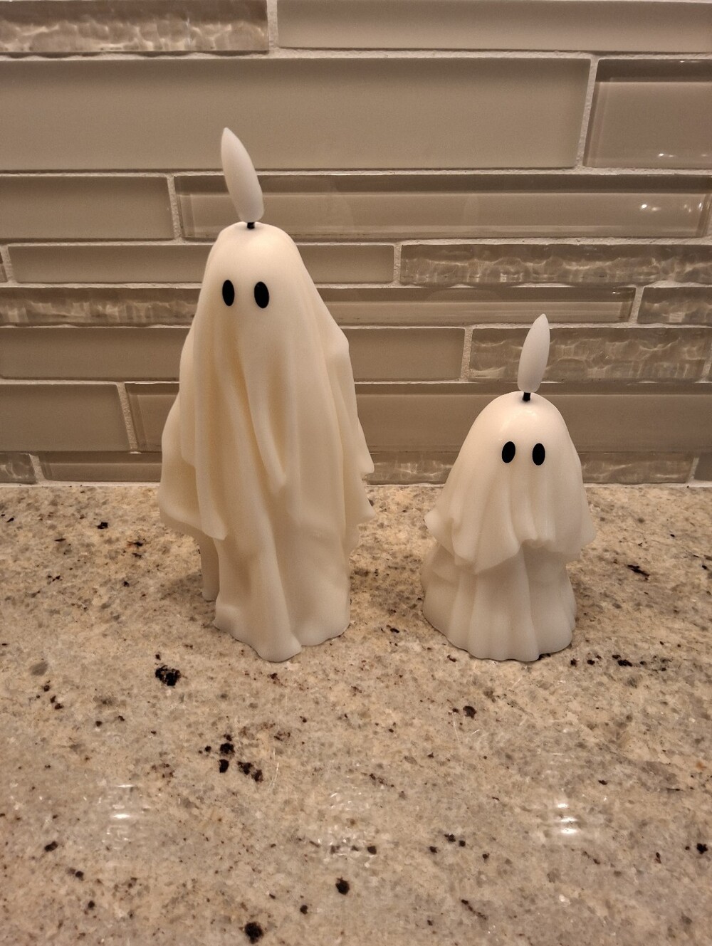 Pottery Barn Flameless Ghost Pillar Candle Set